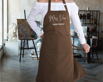 Custom Painting Apron, Personalized Apron, Custom Name on Apron, Custom Gift Apron, Typing Apron