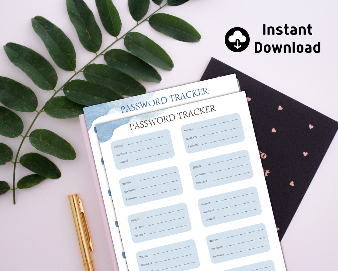 Printable Password Tracker, Password Log, Address Book Pages, Instant ...