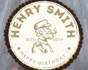 Custom Vintage Precut Edible Cake Topper