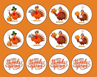 Cute Turkey Thanksgiving Pre-cut Edible Image Topper