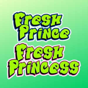 Outline Cutout Edible Image Fresh Prince or Princess