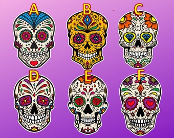 Sugar Skull Day of the Dead Outline Precut Edible Topper / Dia de los Muertos