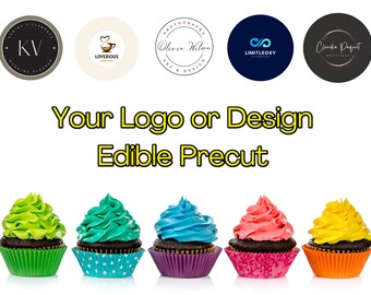Precut Edible Your Business School or Personal Design Cake Cupcake Topper