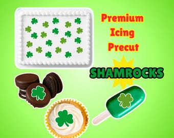 St. Patrick's Day Shamrocks Precut Edible Cutouts