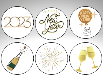 New Year's Set Precut Edible Topper