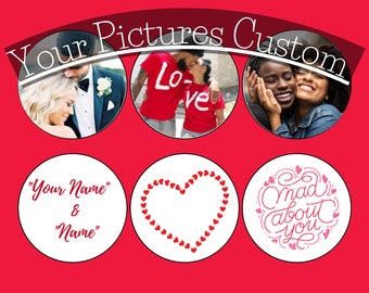 Custom Couple and Friends Valentines Edible Precut Image Topper