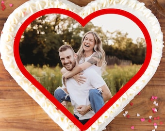 Valentines Edible Heart Cutouts Precut Image Topper Custom Couple and Friends
