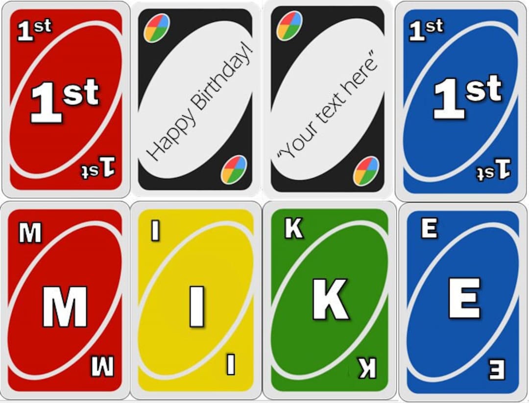Custom Uno Cards Precut Edible Topper Etsy