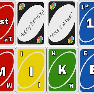 Custom Uno Cards Pre-cut Edible Topper