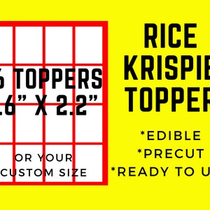 Custom YOUR IMAGES Rice Krispie Toppers Edible Precut
