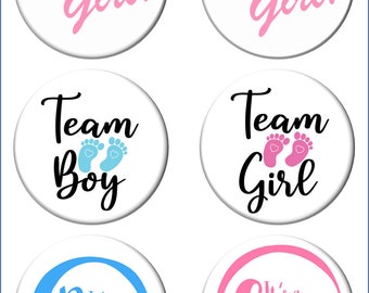 Girl or Boy ! Gender Reveal Pre cut Edible Toppers ( Cupcake Cookie Cake or any Treat )