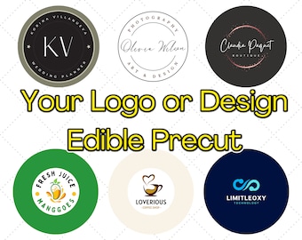 Your Logo or Design Precut Edible Cake Cupcake Topper