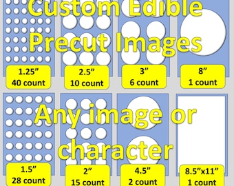 Any Theme Any Character! Personalized and Pre cut Edible Topper