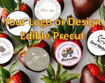 Your Logo or Design Cupcake Strawberry Cookie Image Topper