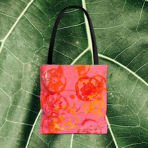 Floral Painting Gift for Her Tote Bag - Botanical Carryall, Feminine Floral Purse, Flower Art Tote, Nature Lover Shoulder Bag, Gift for