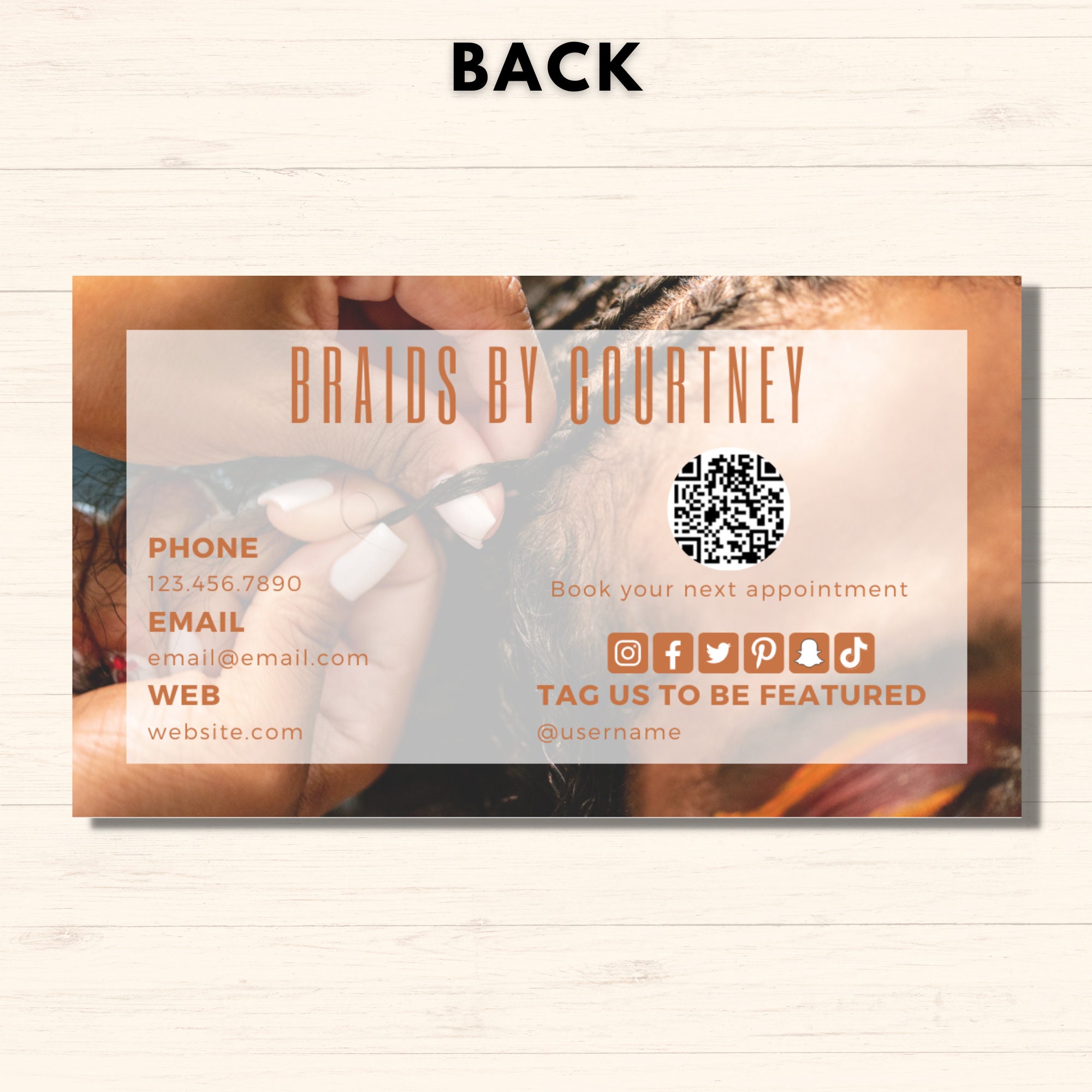 Braider Stylist Black Hair Business Card Template Etsy