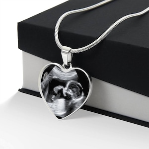 Ultrasound Heart Necklace Sonogram Gift for New Mom Baby Announcement Mother&#39;s Day Gift Baby Shower Gift Ideas