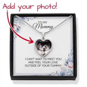 To my Mommy Sonogram Heart Necklace Ultrasound Gift for New Mom Baby Announcement Mother&#39;s Day Gift Baby Shower Gift Ideas