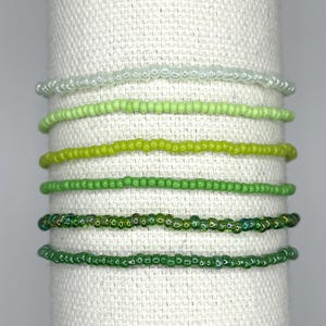 Lime Green 2-mm Glass Seed Bead Bracelets