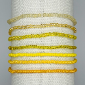 Yellow 2-mm Glass Seed Bead Bracelets