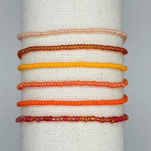 Orange 2-mm Glass Seed Bead Bracelets