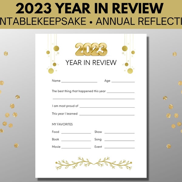 2023 Year In Review Printable / Looking Back on 2023