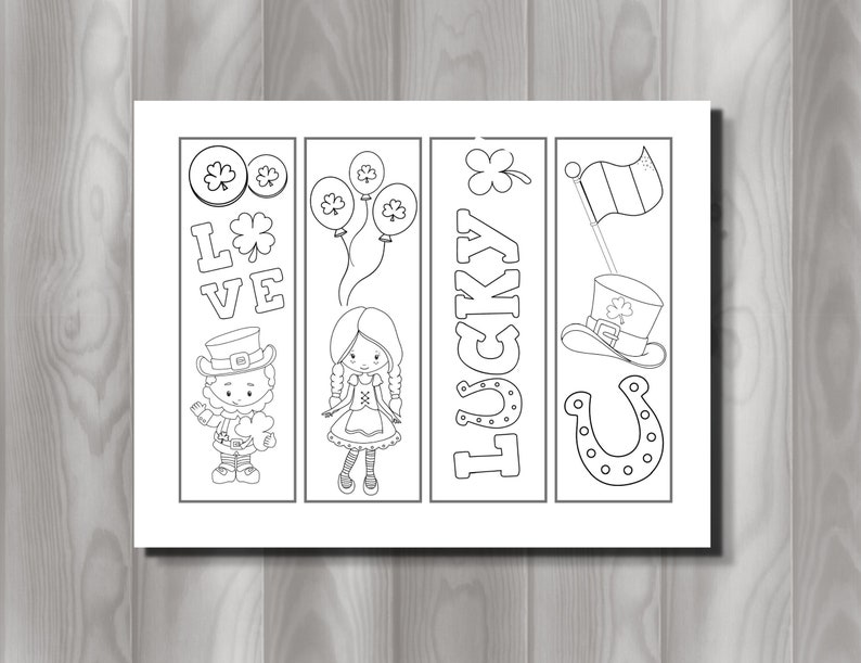 St Patrick's Day Coloring Bookmarks - Etsy
