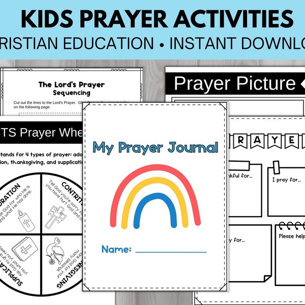 Kids Prayer Activities Printable Bundle