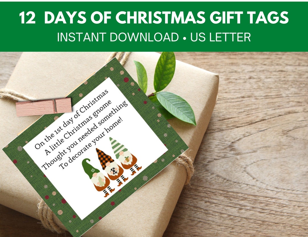 12 Days of Christmas Gift Tags Etsy