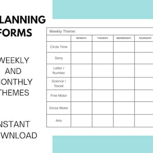 Printable Preschool Planner / Daycare Planner - Etsy