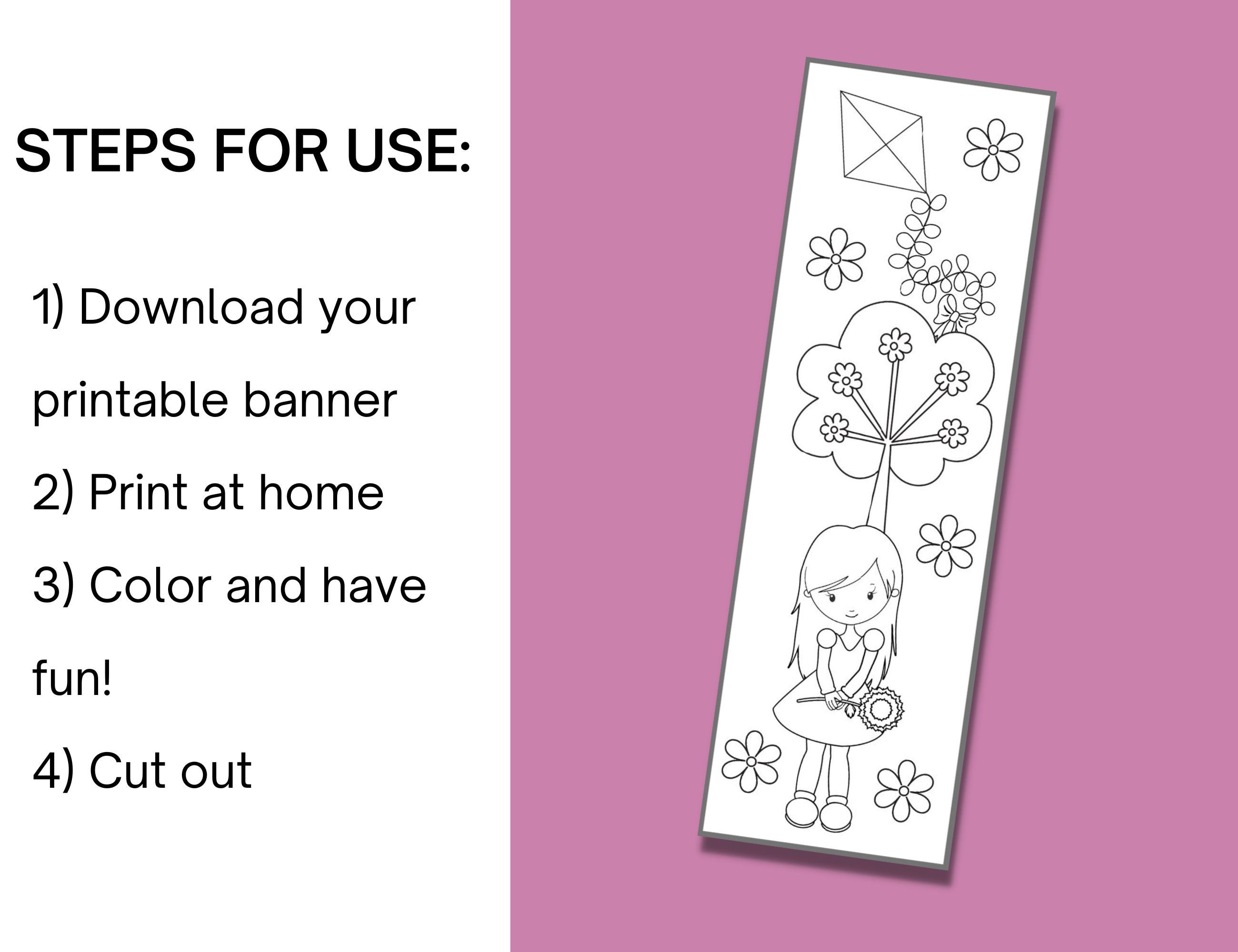 Spring Coloring Bookmarks for Kids Etsy