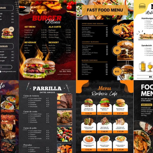 25 Restaurant Menu Templates to Edit in Canva