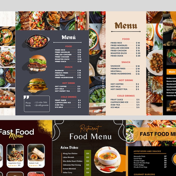 10 restaurant menu templates to edit in Canva