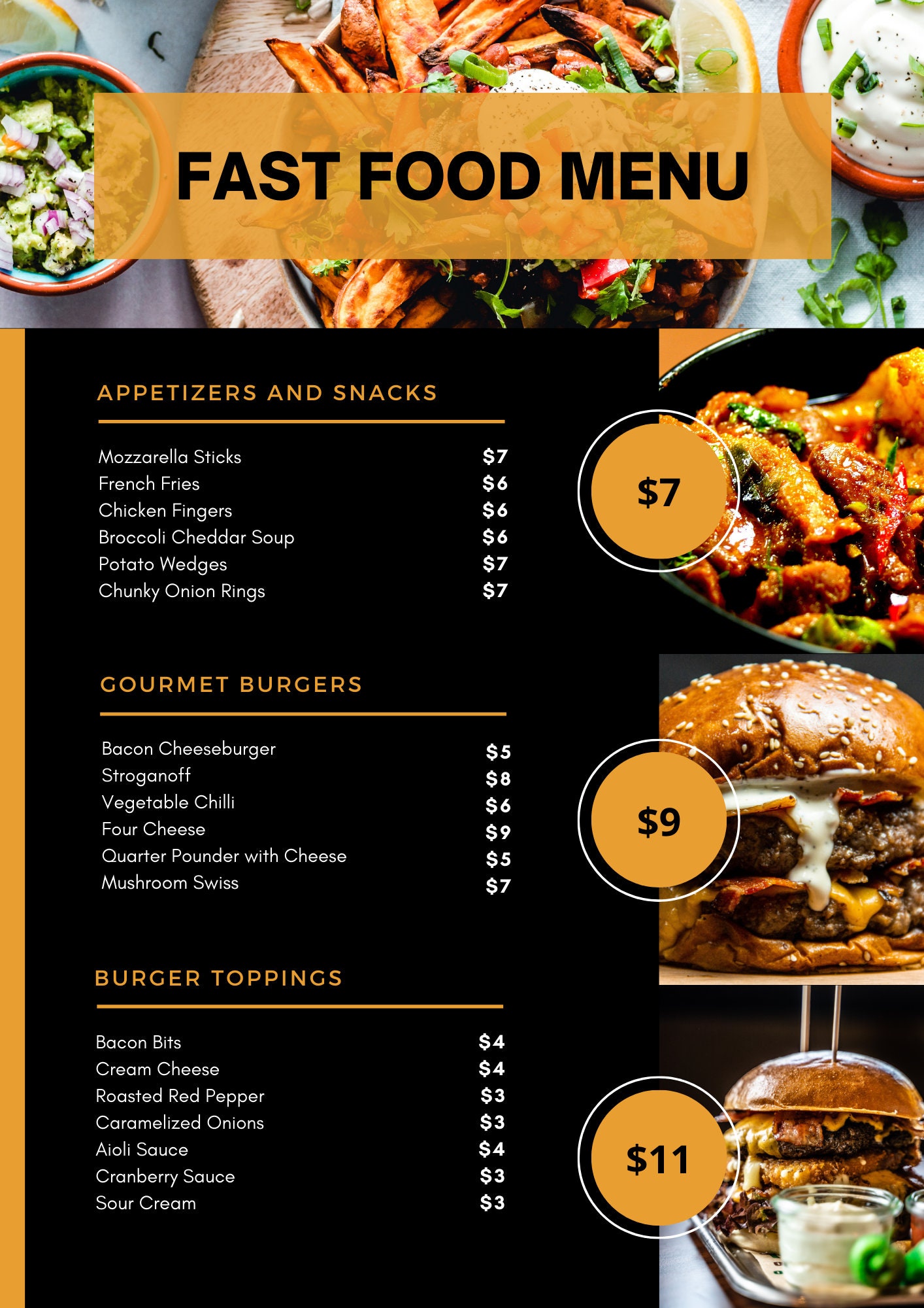10 Restaurant Menu Templates to Edit in Canva - Etsy