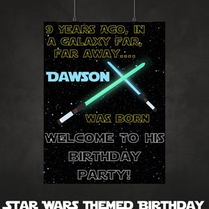 Star Wars Themed Birthday Welcome Sign & Food Labels