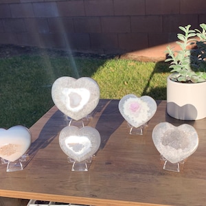 Large Druzy Agate Hearts