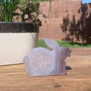 Druzy Agate Bunny Carving