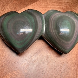 Rainbow Obsidian Double Heart