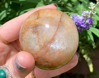 Auffällige pfirsich Mondstein Sphäre