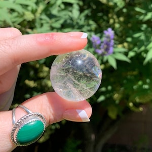 Small High Quality Clear Quartz Sphere with Rainbows