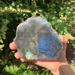 Half Raw/Half Polished Labradorite Freeform