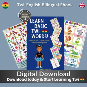 Leer basiswoorden in Twi met behulp van een e-book | Tweetalig Twi-Engels (PDF)