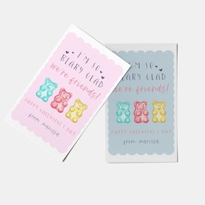 Carte Saint-Valentin Beary Friends, étiquette de la Saint-Valentin, vous êtes une petite pierre précieuse enfant Saint-Valentin cartes salle de classe Saint-Valentin ours en gélatine Saint-Valentin modifiable Saint-Valentin