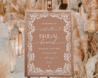 Barro Mexican White Talavera Inspired Bridal Shower Welcome Sign, Elegant Talavera Bridal Shower, Editable Template Sign, Canva, BST001