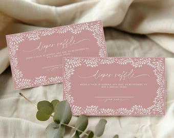 Carte de tombola rose Cielito Lindo Mexican White Talavera inspiré Baby Shower couches, modèle de douche modifiable, numérique minimale, CLPT001