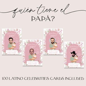 Pink Baby in Bloom Game: Quien Tiene El Papá Editable Template (Digital Download)