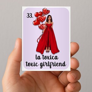 Boho Minimalist Valentine's Loteria, Mexican Loteria, Galentine's, San Valentin, Girls Night, Bilingual, 50 Players, Canva, VL001 imagem 3