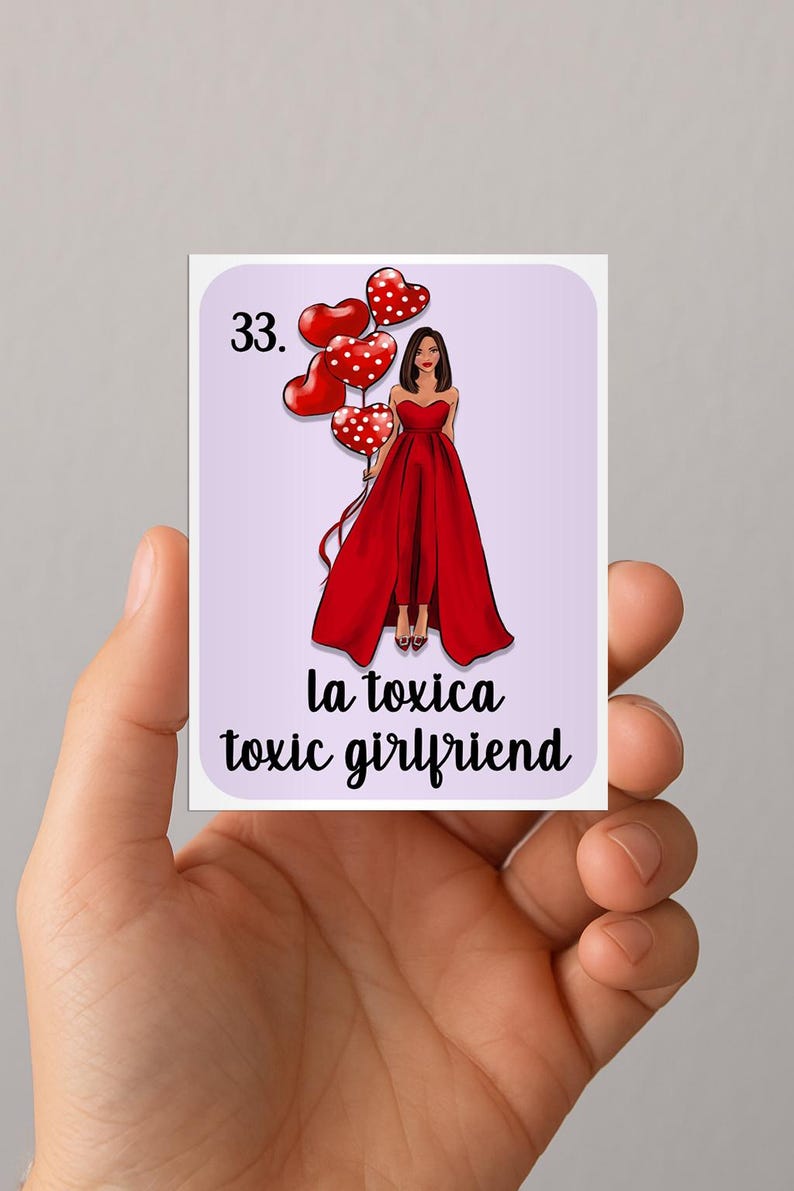 Boho Minimalist Valentine's Loteria, Mexican Loteria, Galentine's, San Valentin, Girls Night, Bilingual, 50 Players, Canva, VL001 imagem 3