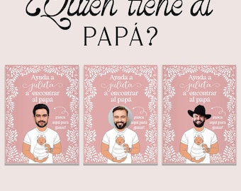Pink Talavera Baby Shower Game: Cielito Lindo, Quien Tiene El Papá, (Editable Template) CLPT001