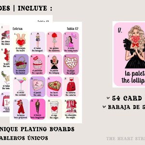Boho Minimalist Valentine's Loteria, Mexican Loteria, Galentine's, San Valentin, Girls Night, Bilingual, 50 Players, Canva, VL001 imagem 7